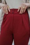 Kadın Havuç Paça Likralı Zara Krep Pantolon Bordo 2504