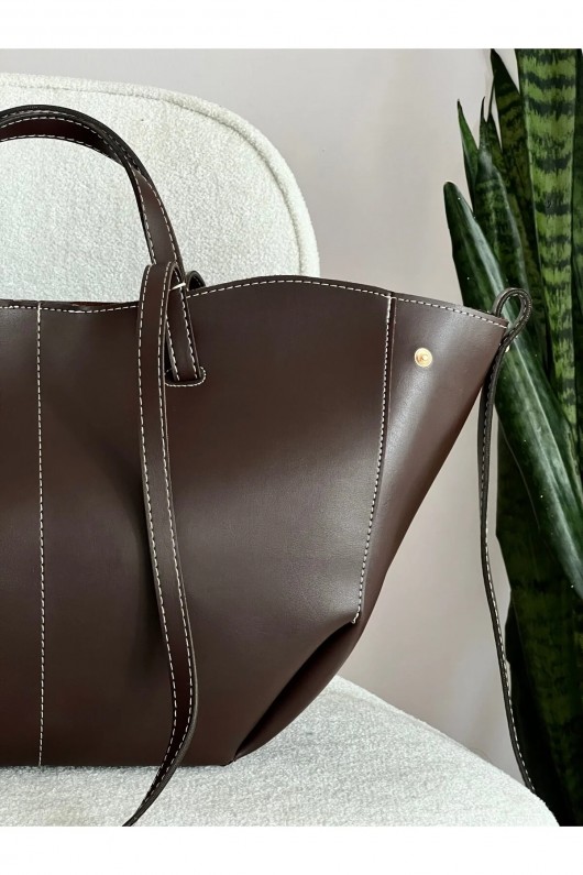 Kadın Taba Polen El Ve Omuz Çantası Koyu Kahverengi 7002