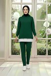 Tunik Takım Kapüşonlu Zümrüt Yeşili 3004