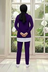 Tunik Takım Kapüşonlu Mor 3004