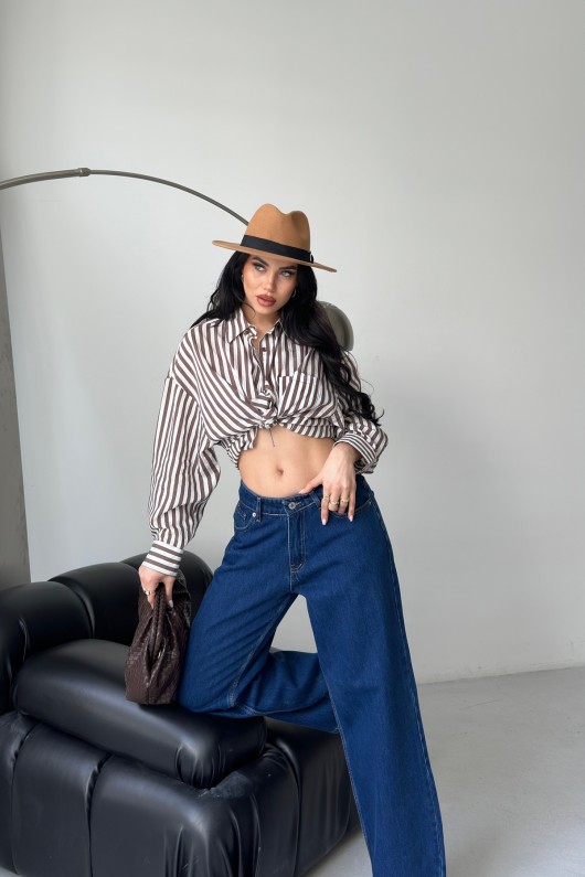 Kadın Palazzo Kot Pantolon Efektli Jeans Mavi 4009 Kadın Palazzo Kot Pantolon Efektli Jeans Mavi 4009