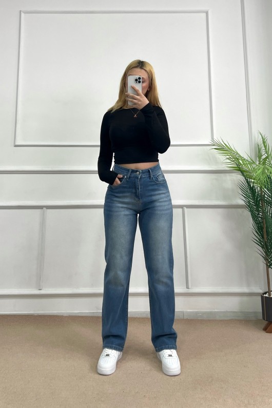 Straight Likralı Kot Pantolon Mavi 4013