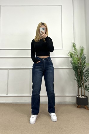 Straight Likralı Kot Pantolon Koyu Mavi 4013